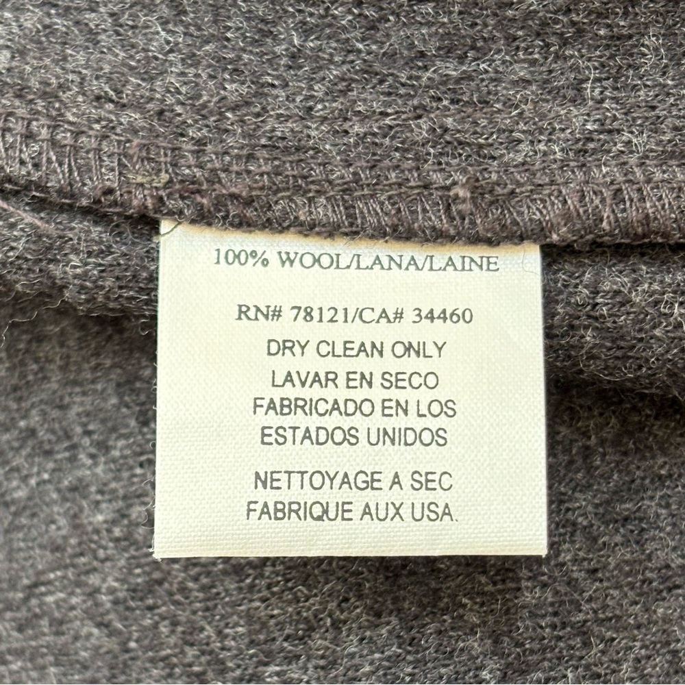 Eileen Fisher Mandarin Collar Wool Shirt Shacket Minimalist Charcoal Gray PM - Picture 9 of 11